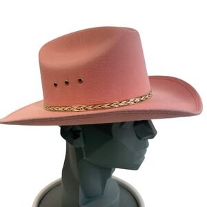 Western Express Kids Pink Cowboy Hat Bubblegum Pink Faux Felt Western Hat Star